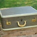 Vintage Olive Green and Tan Skyway Suitcase