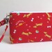 Red Wristlet with Miniature Dachshunds