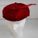 Vintage Red Hat Feather Velvet Round Clover Lane