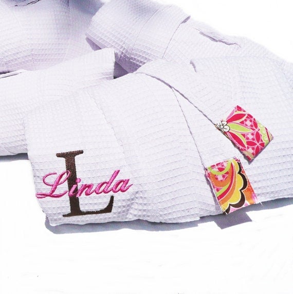 personalised waffle robe