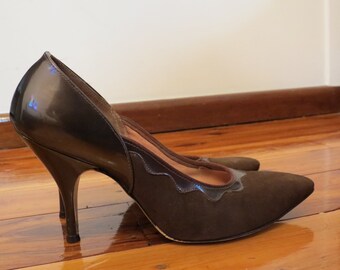 Vintage 1950s The American Girl Shoe Leather Stiletto Heels
