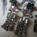 flower tassels - vintage assemblage rhinestone and sterling silver earrings by the french circus