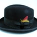 RESERVED For Truffaux: Vintage Men's Black Fur Felt Marshall Field & Company Homburg Hat size 7 1/4 Large