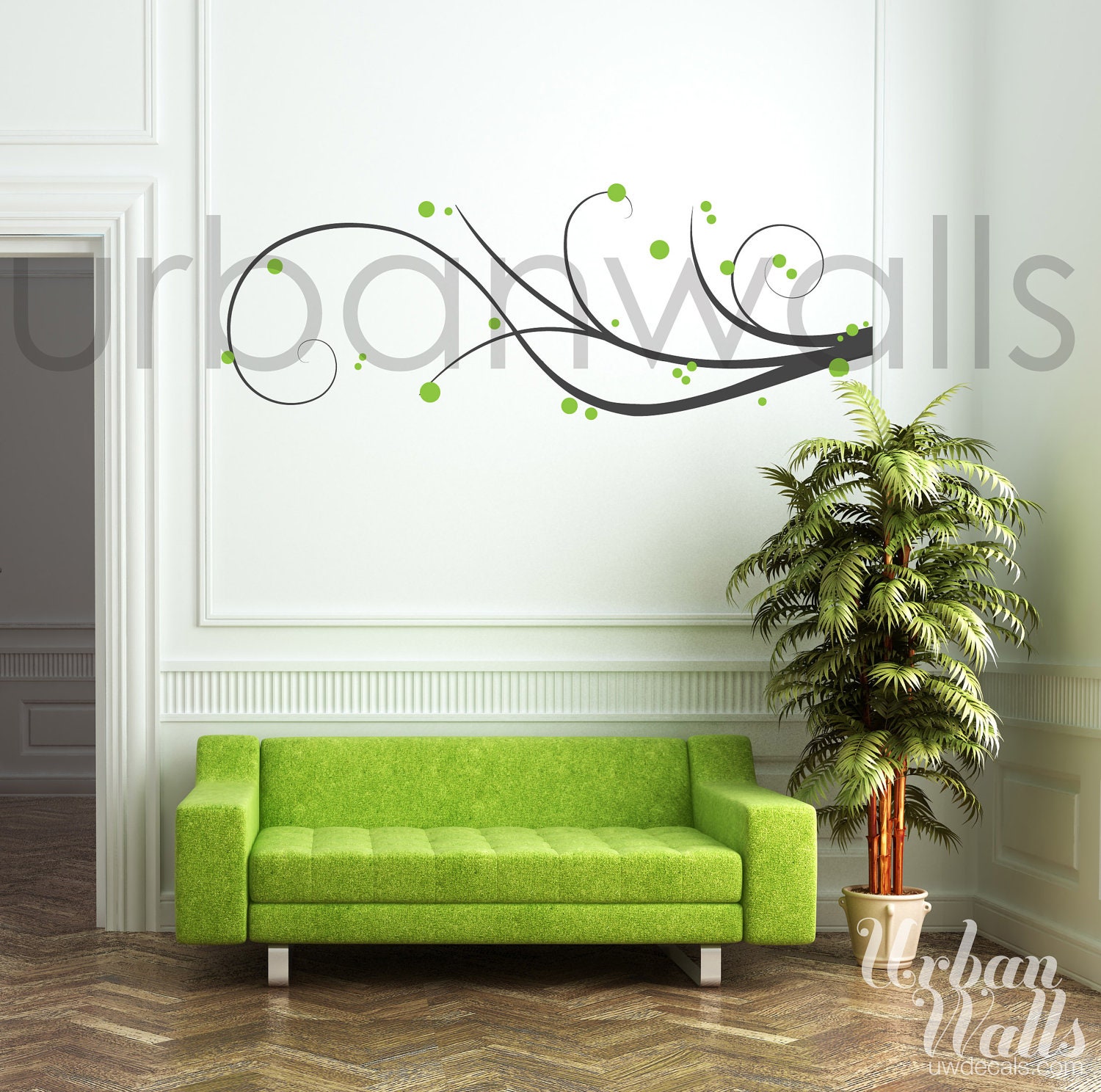 Vinyl Wall  Sticker Decal Art  Swirl Away