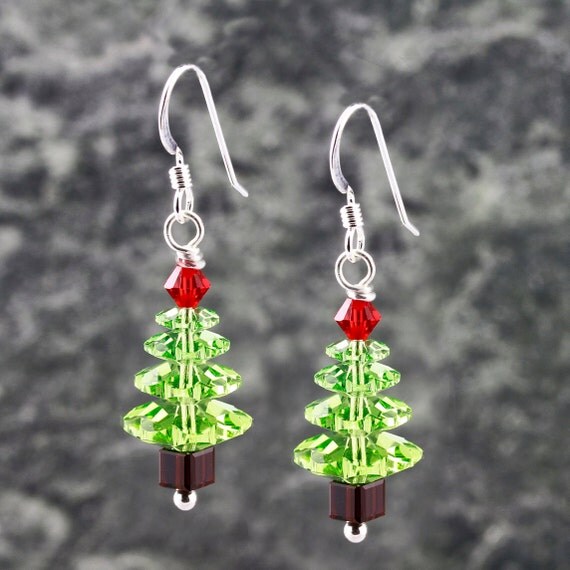 Items similar to Kit Swarovski 4 Tier Christmas Tree Earring Kits
