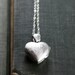 Tiny Vintage Heart Locket Necklace, Sterling Silver Engraved Pendant - Sweet Trinket Bauble