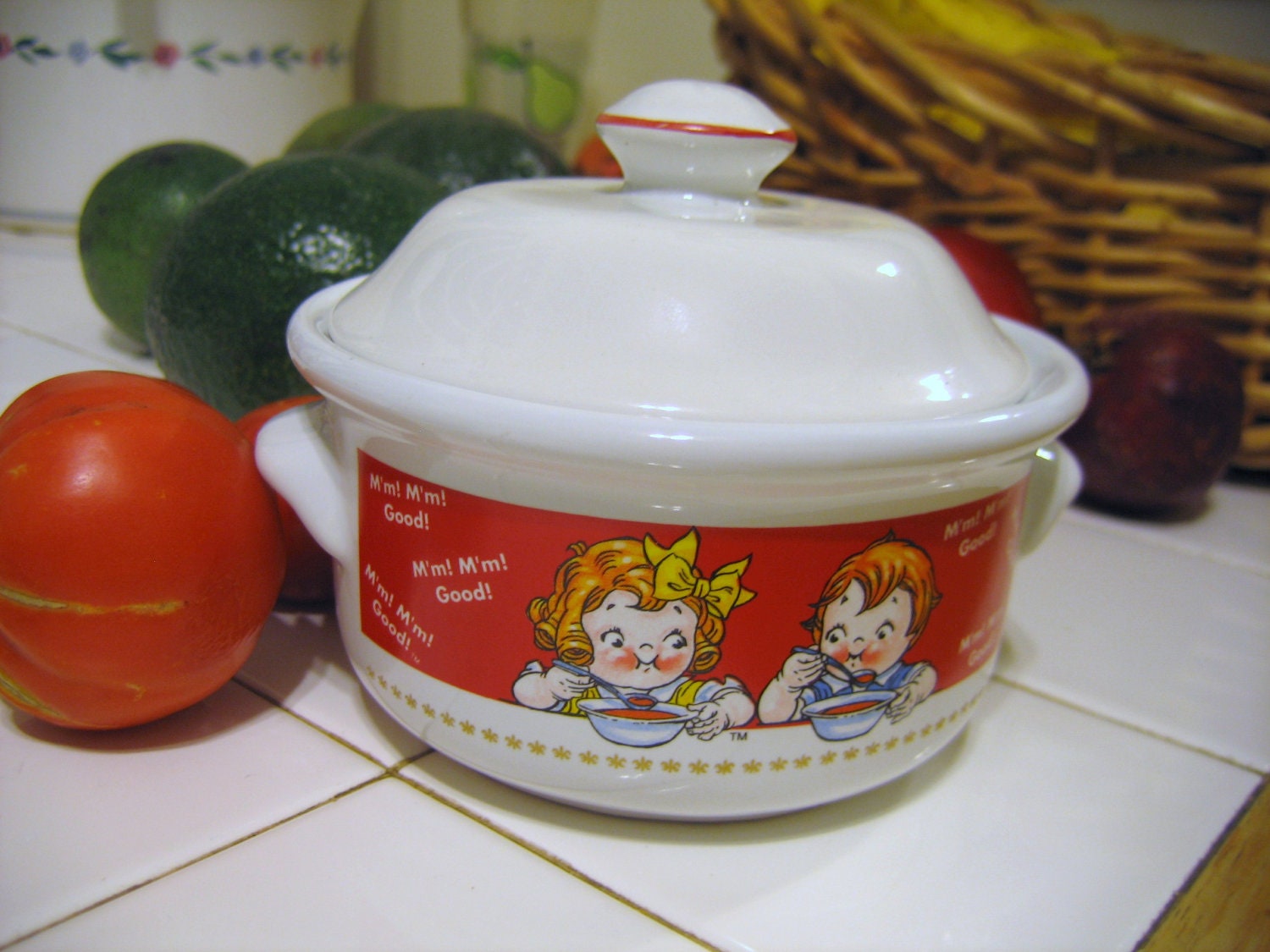 Campbell's Soup Bowl With Lid by RoadtoKohala on Etsy