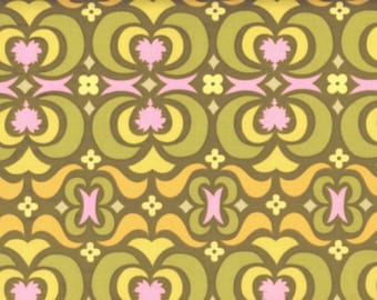 Amy Butler Fabric, Garden Maze in Olive, Midwest Modern Collection, 1 Yard
