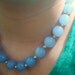 Chunky Periwinkle Blue Jade Necklace in Sterling Silver