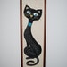 Vintage 1960's Retro Gravel Art Black Siamese Cat with Aqua Collar Wall Art