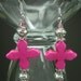 HOT PINK CROSS Cowgirl Western Drop / Dangle Earrings - HoT PiNk CRoSSeS -