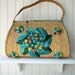 Vintage Straw Handbag with Seashell Motif