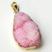 Extremely Beautiful Light Pink Edged in Gold Druzy Pendant/ Drussy Druzzy Drusy Stone Pendant