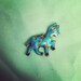Vintage Blue and Gold Enamel Zebra Charm