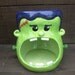 Frankenstein Candy Bowl - Large Handpainted Ceramic Halloween Decor - Dark Purple and Neon Green