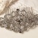 Art Deco Silvery Gray & Clear Rhinestone Bridal Hair Comb, Vintage Large Heirloom Filigree Brooch Hair Comb
