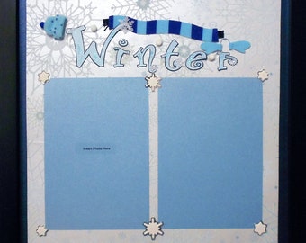 WINTER DAY Memory Album Page (Black Veneer Shadow Box Frame Sold Separately)