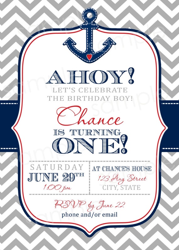 Nautical Birthday Invitations Free 9