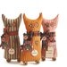 Cat Shelf Sitters, Cat, Primitive Shelf Sitter, Citrine, Ticking Fabric, Green, Mustard, Red, Primitive, Halloween, Trio, thecattsuglybabies