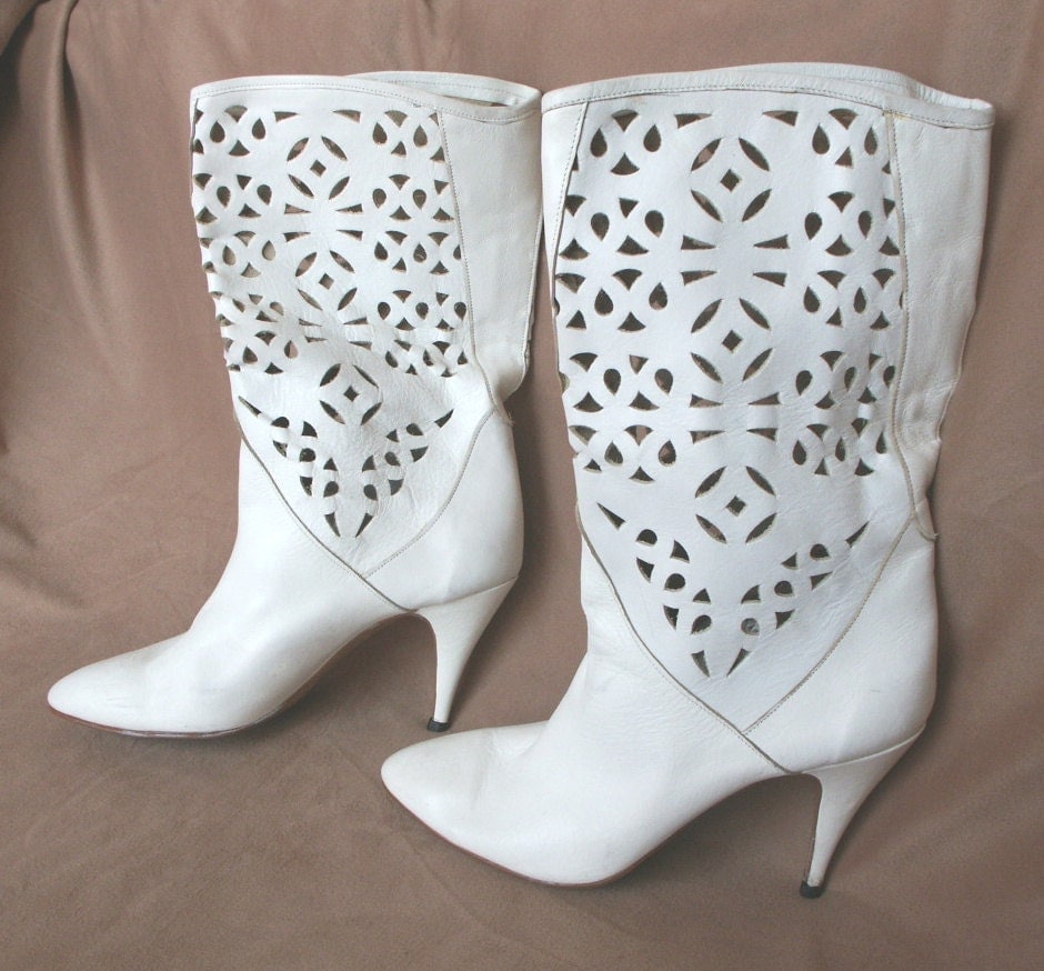 all white stilettos