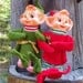 CHRISTMAS ELVES, Pair of Bendable Shelf Sitters, Made in Japan, Vintage Christmas Decor