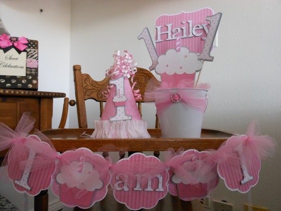 SAVE 15%-1st Birthday Sweet Celebration Package - Pink Cupcakes Il_570xn