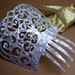 Vintage hair comb large faux mother of pearl Spanish dance mantilla hair accessory