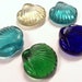 GLASS Shells THick Glass SHELLS Various Colors CObalt Aqua Green Clear HuGE Cabochons Unused Store Stock Glass Destash (L14)