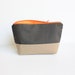 Brown French Roast Zipper Pouch Cosmetic Bag, Brown and Orange Polka Dot Zipper Wallet