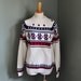Vintage 70s SKI Sweater - Red White Blue - Men Medium Women Large