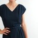 Vintage 1950s Wiggle Dress - 50s Cocktail Dress - Navy Blue with Matching Jacket
