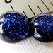 Dichroic Glass Cabochons 11 mm Set of 2 Dark Blue Sparkle
