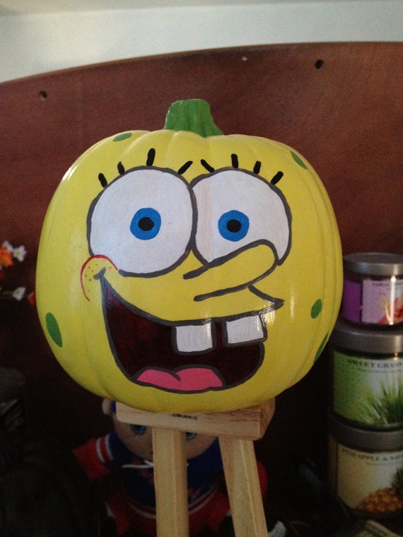 Items similar to SALE - SpongeBob Painted Pumpkin ...