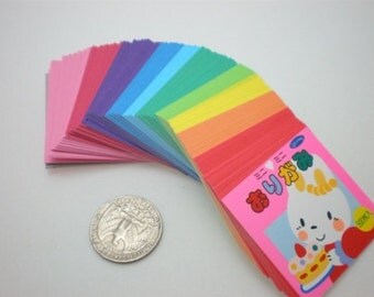 500 pcs Super Miniature Baby Pastel Rainbow Square Paper Pack for Japanese Origami Crane Folding