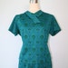 RESERVED For KIMBERLY---1950s Dress / Vintage Double Knit Teal Green Retro Dress Suit / 2 Piece Outfit Top And Skirt / Mad Men
