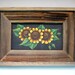 Yellow Sunflowers, Framed in Primitive and Rustic Barn Wood, Tole Painted, Wall Hanging, CIJ