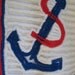 Vintage Chenille Cape Nautical Cover Up Sailing, Anchors Away, Red White Blue 1930's RARE