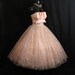 Vintage 1950's 50s STRAPLESS Pink Shelf Bust Taffeta Tulle Metallic Party Prom Wedding Bridal Dress Gown