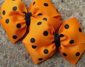 Halloween hair bow Pigtail Hair Bow Pink and Green Hair Bow Set 3 inch Small Princess Hair Bow Collection