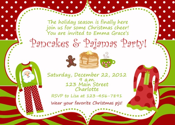 Christmas Slumber Party Invitation Wording 2