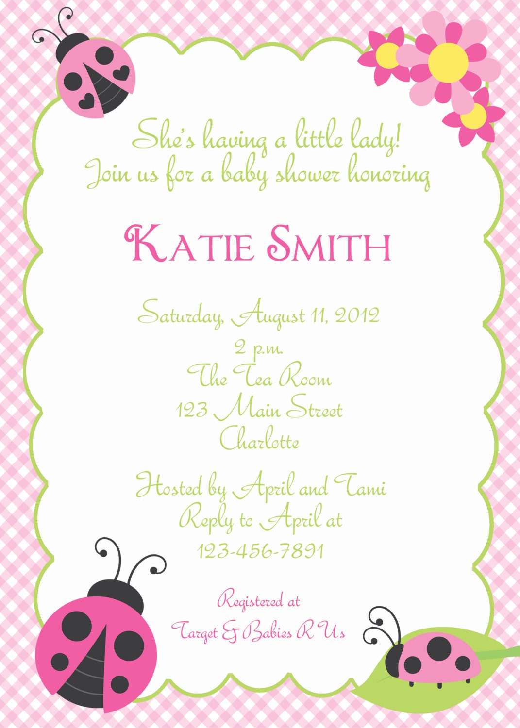 Ladybug Baby Shower invitation ladybug party by TheButterflyPress