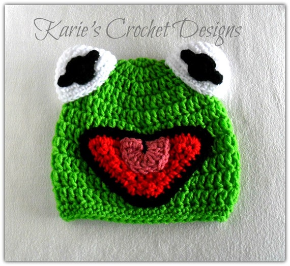 for hat frog pattern kermit the crochet Muppet Hat Kermit Beanie , Frog , Crochet Prop Handmade the Phot , ,