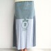 Recycled T Shirt Skirt / Long / Straight / Heather Charcoal Gray Sage Green / Patchwork / Fashion / Fun / Eco Friendly / Soft / by ohzie