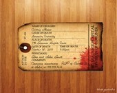 Antique Toe Tag - Morgue - Halloween Party Invitation - INSTANT DOWNLOAD Il_170x135