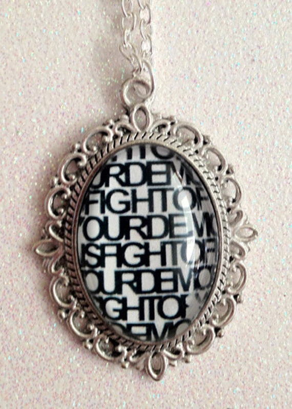 Brand New Fight Off Your Demons Cameo Necklace