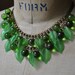 RESERVED for Michela Vintage LUCITe LeAFY GReeNS Necklace: Lucite Leaves & Berries, Bib-style Two Tier