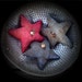 Primitive Folk Art Americana Star Ornies -Set Of 3