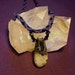 Dancing Moon - Rainbow moonstone and tourmaline pendant