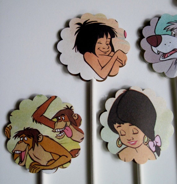 THE JUNGLE BOOK Disney Cupcake Toppers Set of 12