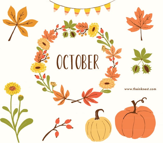 CLIP ART October for commercial and personal use